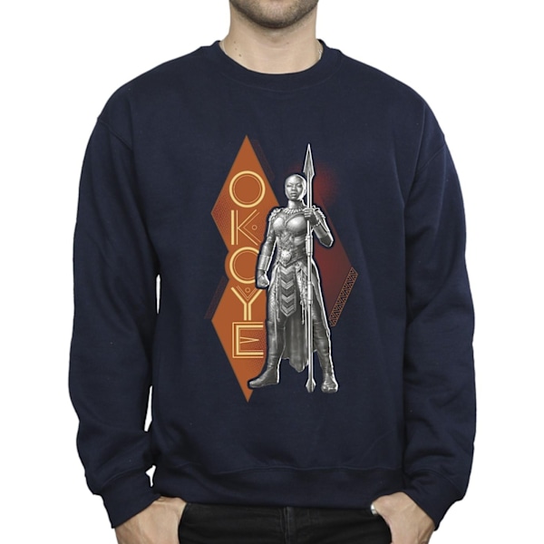 Marvel Mens Wakanda Forever Okoye Stance Sweatshirt XXL Marinblå Navy Blue XXL