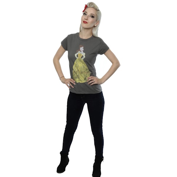 Disney Princess Damkläder/Dam Classic Belle Bomull T-shirt M Ch Charcoal M