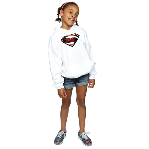 DC Comics Girls Justice League Movie Superman Emblem Hoodie 12- White 12-13 Years