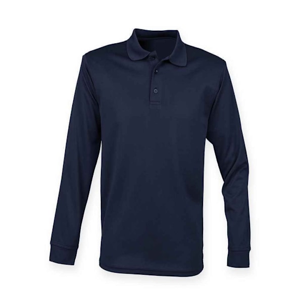 Henbury Vuxen Unisex Långärmad Coolplus Pikétröja 4XL Navy 4XL