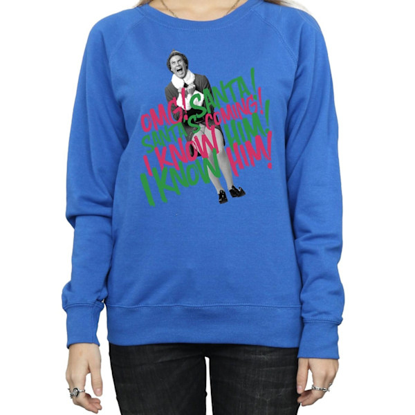 Elf Dam/Damer Jultomten Kommer Sweatshirt S Royal Blue Royal Blue S