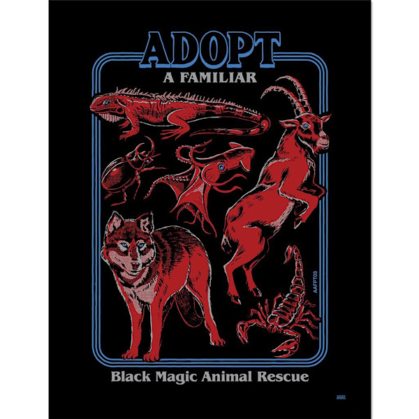 Steven Rhodes Adopt A Familiar Part 3 Inramad Poster 40cm x 30cm Orange/Black/Blue 40cm x 30cm