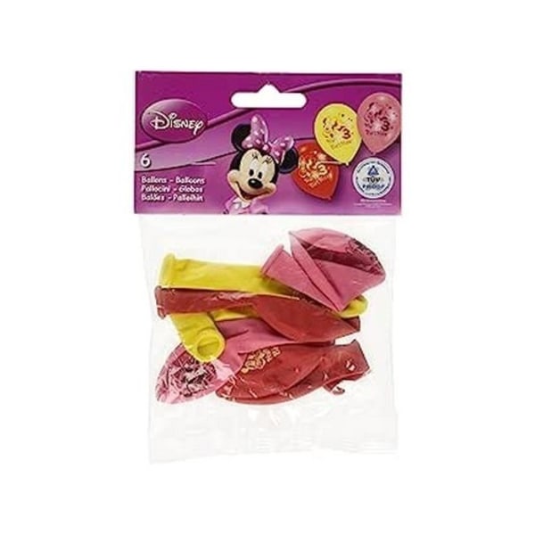 Disney Latex 3:e födelsedagsballonger (paket med 6) One Size Gul/ Yellow/Pink/Red One Size