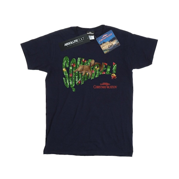 National Lampoon's Christmas Vacation Dam/Damer Ekorre Träd Bomull Boyfriend T-Shirt XL Marinblå Navy Blue XL