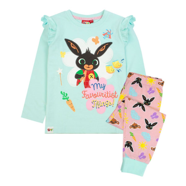 Bing Bunny Girls Characters Långärmad Pyjamas Set 4-5 år P Pink/Mint 4-5 Years
