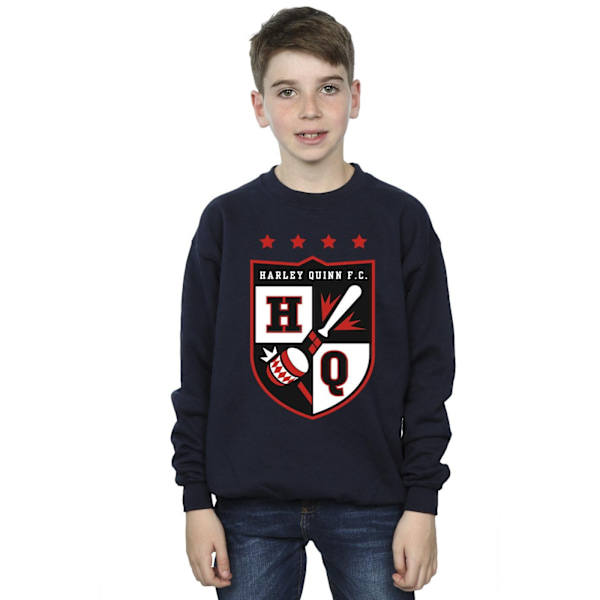 Justice League Boys Harley Quinn FC Pocket Sweatshirt 7-8 år Navy Blue 7-8 Years