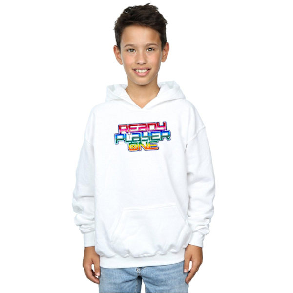 Ready Player One Boys Rainbow Logo Hoodie 7-8 år Vit White 7-8 Years