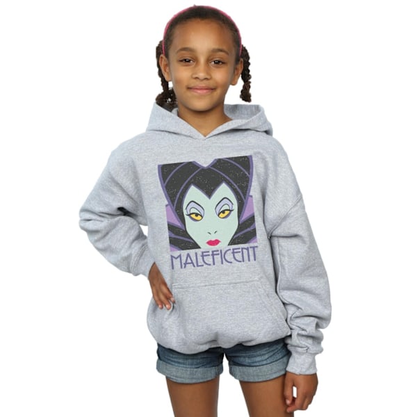 Disney Girls Maleficent Cropped Head Hoodie 12-13 År Sport Sports Grey 12-13 Years