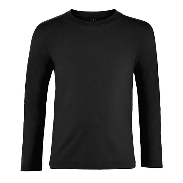 SOLS Barn/Barn Imperial Långärmad T-shirt 12 År Deep Deep Black 12 Years