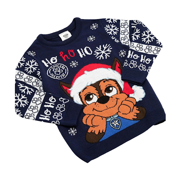 Paw Patrol Barn/Barn Chase Stickad Jultröja 4-5 År Navy 4-5 Years