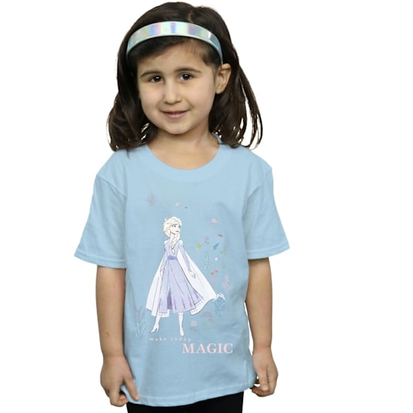 Disney Girls Frozen 2 Elsa Make Today Magic Bomull T-shirt 7-8 Baby Blue 7-8 Years