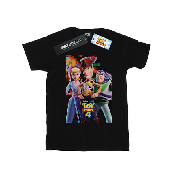 Disney Girls Toy Story 4 Buzz Woody Och Bo Peep Poster Bomull T-shirt Black 9-11 Years