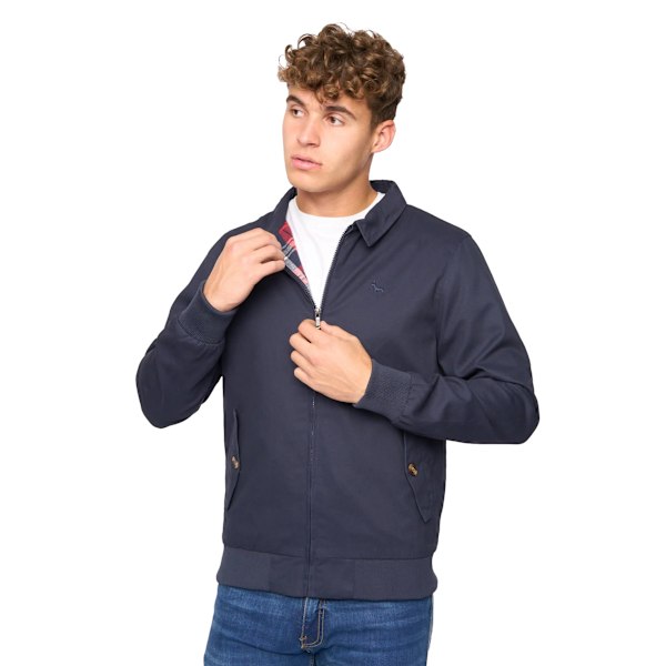Bewley & Ritch Dartmoore Twill Harrington Jacka för Män L Marinblå Navy L