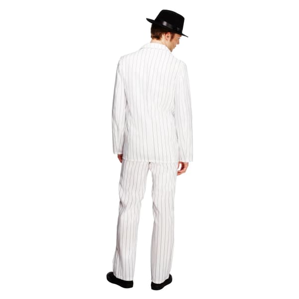 Fever Gangsterkostym för män S Vit/Svart White/Black S