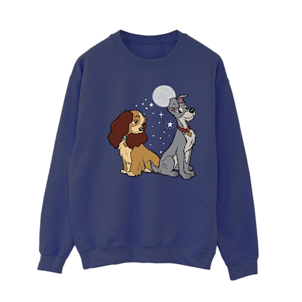 Disney Dam/Kvinnor Lady Och Lufsen Månskens Sweatshirt XL Marinblå Navy Blue XL