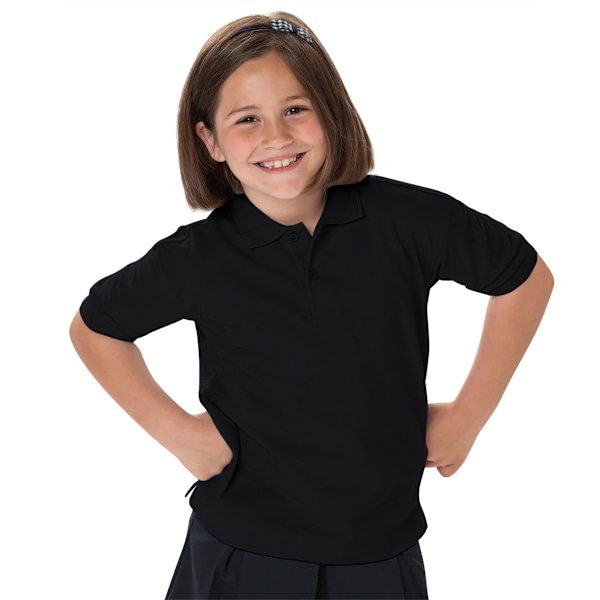 Jerzees Schoolgear Barn 65/35 Pique Polotröja 1-2 Svart Black 1-2