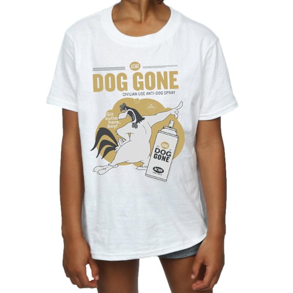 Looney Tunes Girls Foghorn Leghorn Dog Gone Bomull T-shirt 7-8 White 7-8 Years