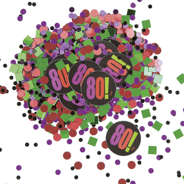 Unik festdekoration 80-års konfetti, en storlek, flerfärgad Multicoloured One Size