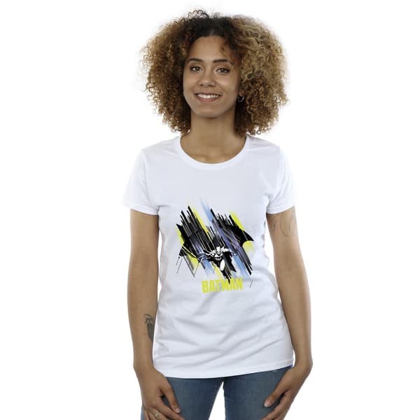 DC Comics Dam/Kvinnor Batman Flying Batman T-shirt i bomull S Vit White S