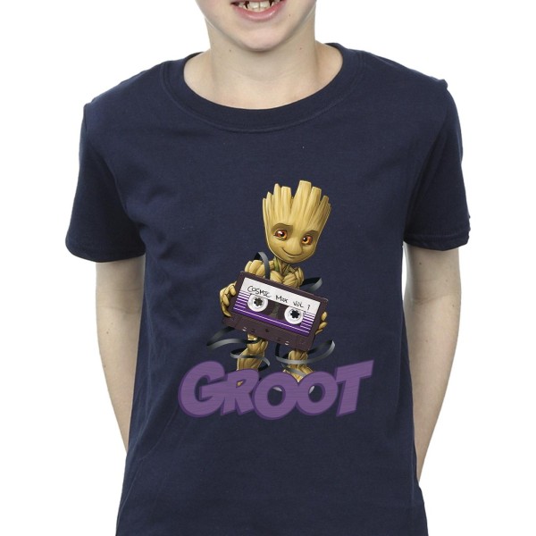 Guardians Of The Galaxy Boys Groot Kasett T-shirt 7-8 år Na Navy Blue 7-8 Years