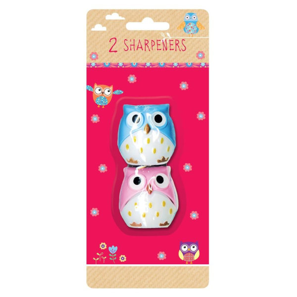 Anker Owl Sharpener (paket med 2) One Size Rosa/Blå Pink/Blue One Size