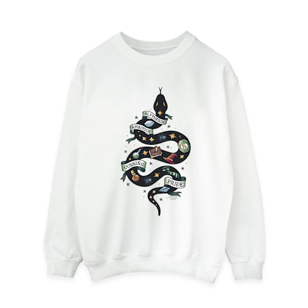 Harry Potter Dam/Kvinnor Slytherin Sketch Sweatshirt M Vit White M