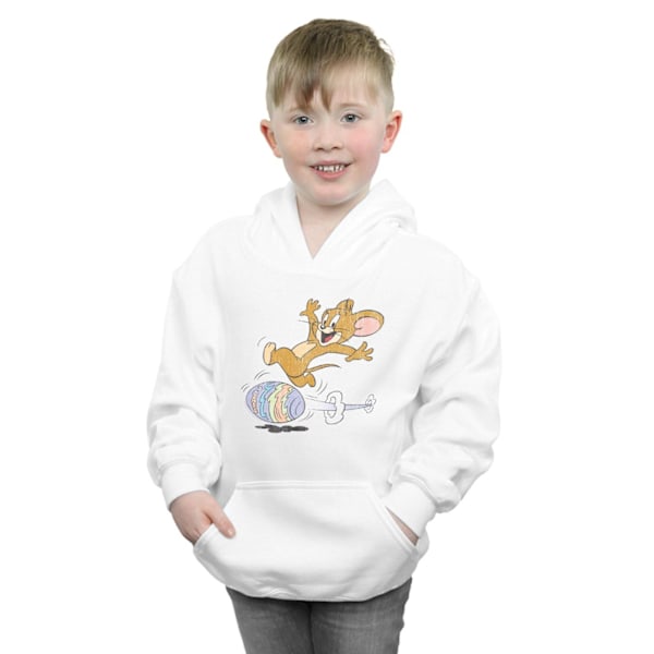 Tom And Jerry Boys Egg Run Hoodie 12-13 År Vit White 12-13 Years