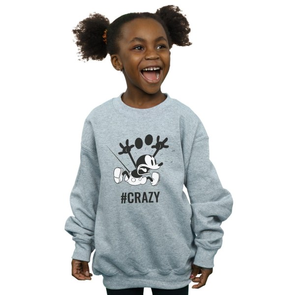 Disney Girls Musse Pigg #Crazy Sweatshirt 5-6 år Sport Gr Sports Grey 5-6 Years