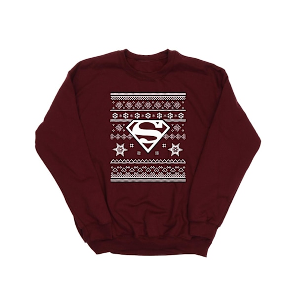 DC Originals Pojkar Jul Stickad Superman Sweatshirt 3-4 År Burgundy 3-4 Years