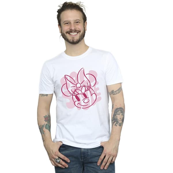 Disney Herr Minnie Mouse T-shirt i djärv stil M Vit White M