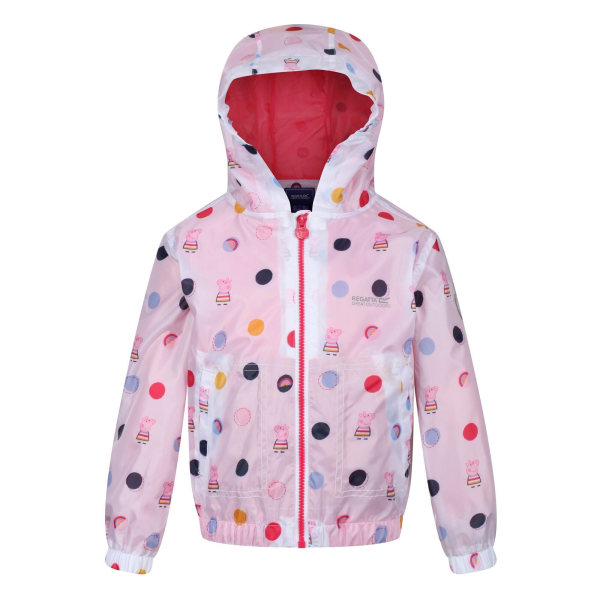 Regatta Barn/Barn Greta Gris Polka Dot Hooded Waterproof Ja Light Pink 18-24 Months