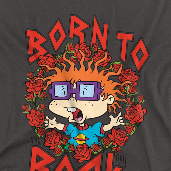 Rugrats Unisex Vuxen Chucky Was Born To Rock T-Shirt S Gråmelerad Charcoal S