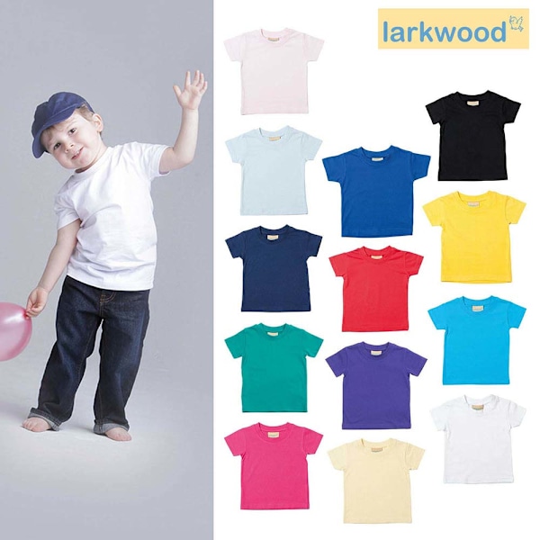 Larkwood Baby/Barn T-shirt med rund halsringning / Skoluniform 18-24 Vit White 18-24