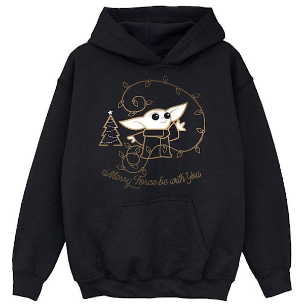 Star Wars Mandalorian Girls Merry Force Hoodie 7-8 år Svart Black 7-8 Years