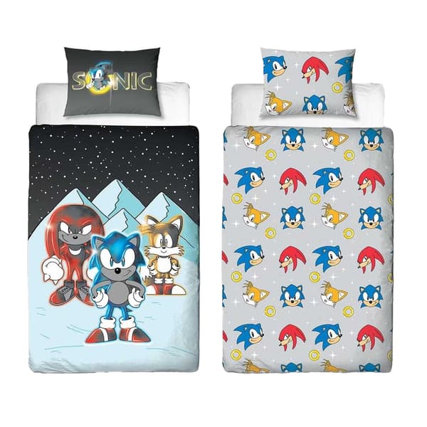 Sonic The Hedgehog Snow Vändbart Påslakanset Enkel Flerfärgad Multicoloured Single