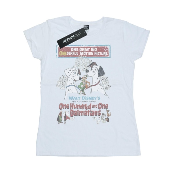 Disney Dam/Kvinnor 101 Dalmatiner Retro Poster Bomull T-shirt White M