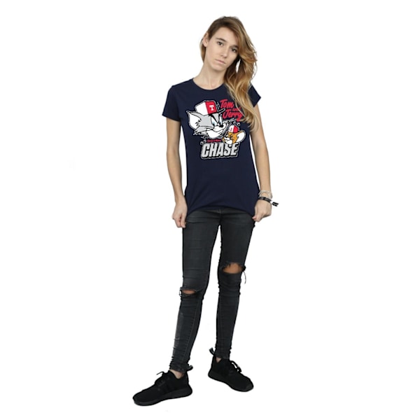 Tom och Jerry Dam/Dam Katt & Mus Chase T-Shirt M Marin Blå Navy Blue M