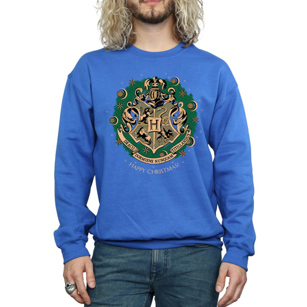 Harry Potter Julkrans Sweatshirt för Herr XL Royal Blue Royal Blue XL