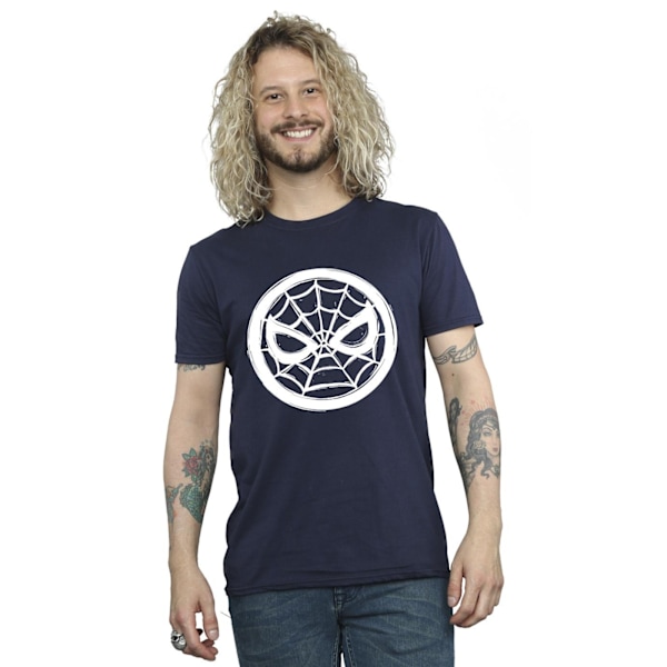 Marvel Herr Spider-Man Bröstlogotyp T-shirt L Marinblå Navy Blue L