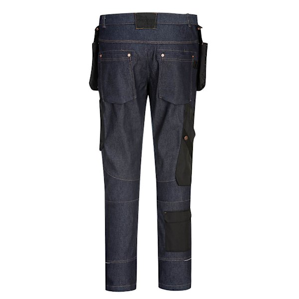 Portwest Herr KX3 Denim Holster Pocket Arbetsbyxor 46R Indigo Indigo 46R