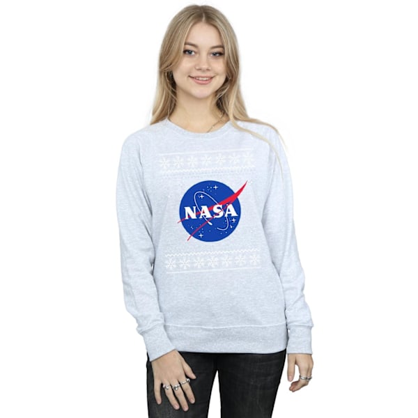 NASA Dam/Kvinnor Klassisk Fair Isle Sweatshirt M Sports Grey Sports Grey M