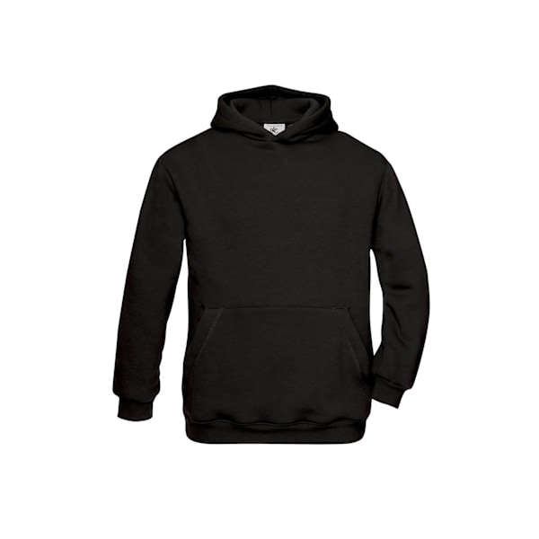 B&C Barn/Ungdom Enfärgad Hoodie med Dragsko 12-14 År Svart Black 12-14 Years
