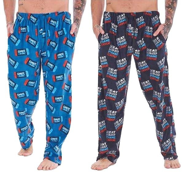 Keanu Pyjamabyxor för män (2-pack) L Blå/Marinblå Blue/Navy L