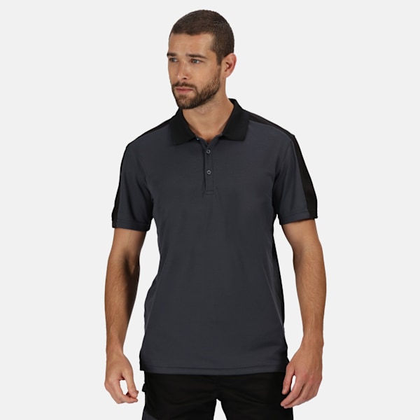 Regatta Professional Herr Kontrast Coolweave Pikétröja XS Seal Seal Grey/Black XS