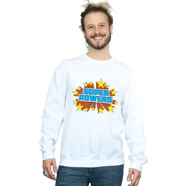 DC Comics Herr Super Powers Logotyp Sweatshirt M Vit White M