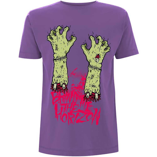 Bring Me The Horizon Unisex Vuxen Zombie Hands Bomull T-Shirt L Purple L