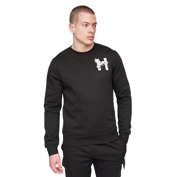 Henleys Mens Moorehen Crew Neck Sweatshirt M Svart Black M