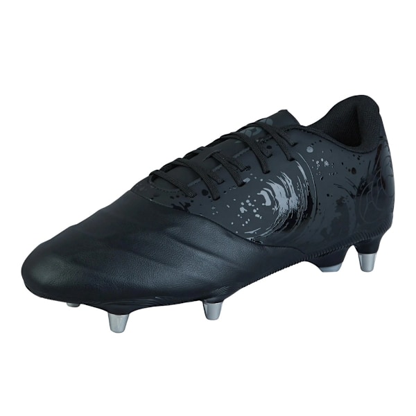 Canterbury Phoenix Genesis Team 2025 Läder Mjukt Underlag Rugbykängor för Herr Black/Silver 3.5 UK