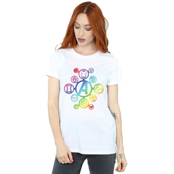 Marvel Dam/Dam Avengers Infinity War Rainbow Icons Bomull White M