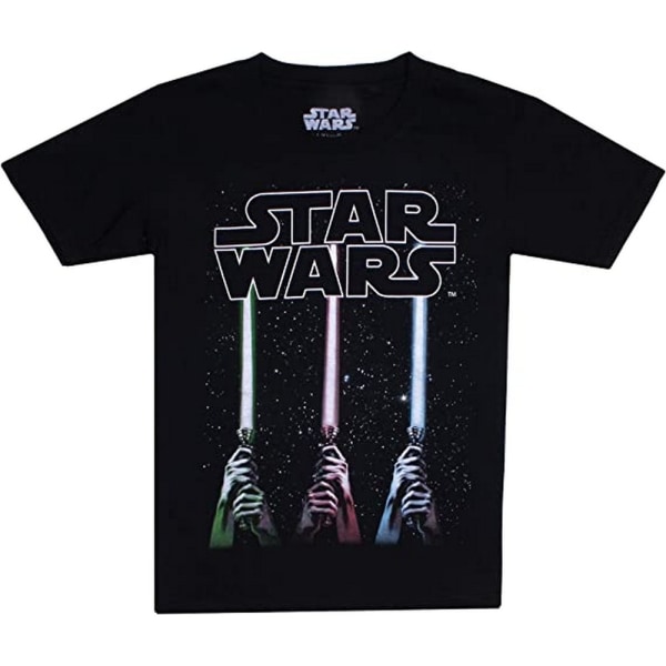 Star Wars Boys Lightsaber T-Shirt 7-8 Years Black Black 7-8 Years